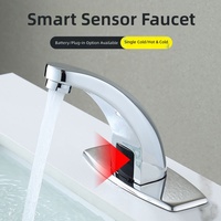 Robinet de lavabo à induction mains libres en laiton nickelé avec capteur automatique – Vente en gros pour salles de bain commerciales, support personnalisé