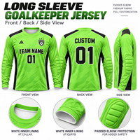 Maillot de Gardien de But Personnalisé à Manches Longues, Chemise de Football pour Gardien avec Protection Rembourrée des Coudes, Uniforme avec Nom et Numéro d'Équipe, Vente en Gros OEM