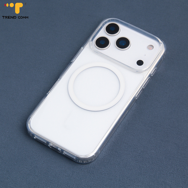Bulk Acrylic Magnetic Ring Compatible Phone Case Sleek Wireless Charging Cover with Built-in Stand