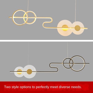 Modern Gold Pendant <b>Light</b> LED E26 Adjustable Height Acrylic Shade Living Room <b>Chandelier</b> Warm White 3500K Metal Fixture Dimmable - Product Image 5