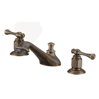 Robinet mélangeur d'eau chaude et froide en laiton antique HONGDEC, double poignée, 3 trous, robinet de lavabo, montage sur plan, robinet de salle de bain