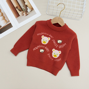 Automne Hiver Garçons Coton Garder Au Chaud <span class=keywords><strong>Blanc</strong></span> Ours Motif <span class=keywords><strong>Pull</strong></span> En Tricot Garçons Chandails - Product Image 4