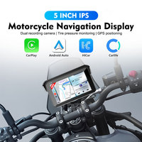 Carplay sans fil 5 pouces étanche moto écran tactile moteur Gps navigation Android Auto Player avec BSD 2K DVR caméra TPMS