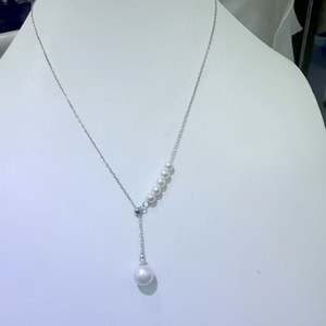 Collier de perles d'eau douce rondes Zhuji 13-14 mm, argent pur S925 avec placage rhodium, collier de perles Edison, presque sans défaut - Product Image 4