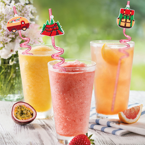 LAIMAI Color Cartoon Digital Printing Outdoor Camping Custom Designed PETG Plastic Straw Buckle Reusable Beverage Child Parties - Product Image 6