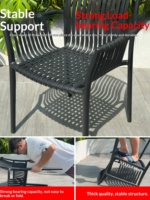 Table et chaises pliantes d'extérieur en plastique à motif bambou tendance pour cours, jardins, cafés et salons de thé