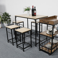 Chaise de Table Durable, cuisine, salle à manger, Bar, cadre métallique moderne, Table à manger avec 4 tabourets, ensemble de chaises, meubles