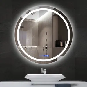 Bath Anti Fog Round Led Shower Mirror Intelligent Modern Wall Sensor Touch Smart Mirror For Bedroom