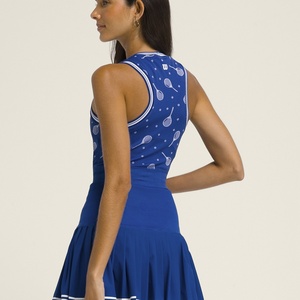 Conjuntos de Dos Piezas de Ropa Deportiva para Mujer, Tops sin Mangas para Yoga y Fitness al Aire Libre, y Faldas de Tenis Plisadas, con Impresión Personalizada - Product Image 2
