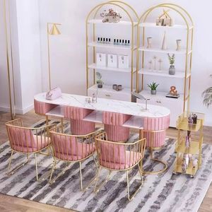 Ensemble table et chaise à <span class=keywords><strong>ongles</strong></span> en métal moderne et simple pour salon de manucure professionnel avec un design nordique contemporain et luxueux - Product Image 2