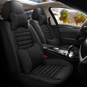 Coussin de siège de <span class=keywords><strong>voiture</strong></span> <span class=keywords><strong>en</strong></span> lin à couverture complète universel toutes saisons Housse de siège <span class=keywords><strong>en</strong></span> tissu respirant Coussin de refroidissement Housse de siège de <span class=keywords><strong>voiture</strong></span> - Product Image 3