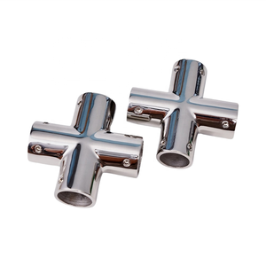Stainless Steel 316 Marine 4-Way TEE Joint O.D. 25mm(1 Inch) Tube Corner Handrail Fitting <b>Yacht</b> Boat Hardware Accessories 4-Way - Product Image 2