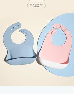 Bavoir d'alimentation pour bébé en silicone ultra doux et imperméable, <span class=keywords><strong>poche</strong></span> ouverte 3D, facile à nettoyer sans lavage, taille ajustable grande taille pour les tout-petits - Product Image 6