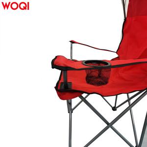 Silla plegable para acampar Woqi con toldo, portavasos, tela Oxford roja, capacidad de 150 kg, para uso en exteriores. - Product Image 4