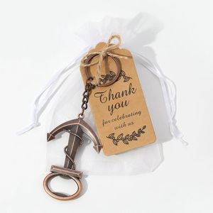 Décapsuleur porte-clés vintage en forme d'ancre, thème nautique, cadeaux pour invités de mariage avec sacs en organza - Product Image 2