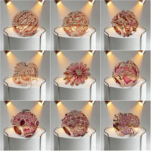 Set de Cuentas de Plata S925ALE de Alta Calidad al por Mayor, Cuentas de Plata y Oro Rosa para <span class=keywords><strong>Abalorios</strong></span> DIY de Margaritas y Magnolias, Regalos para Mujer - Product Image 4