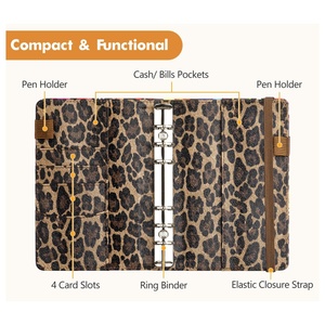 A6 Wallet <strong>Binder</strong> Leather Notebook Planner Cover <strong>Cash</strong> <strong>Stuffing</strong> Folder Envelope System Money Saving <strong>Binder</strong> for Budgeting - Product Image 3