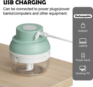 USB Charging Portable Mini Electric Kitchen Tools 100ml Eco-Friendly Plastic Garlic <b>Chopper</b> Meat Grinder <b>Vegetable</b> Masher - Product Image 4