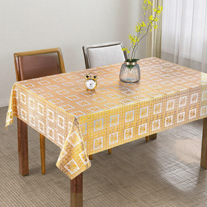 Boen Tùy Chỉnh Vàng Ren PVC Khăn Trải Bàn Cuộn Hình Chữ Nhật Vinyl Ren Bảng Bìa Cho Đám Cưới Nhà Đảng - Product Image 3
