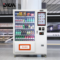 Máquina Expendedora Inteligente DKM Personalizada con Pantalla Táctil Grande para Combinación de Bebidas, Alimentos, Refrescos y Botanas con Pago en Tarjeta de Crédito, Efectivo y Monedas