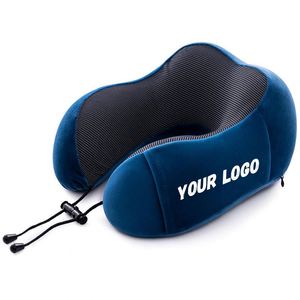 Oreiller de voyage cervical pliable en mousse à mémoire de forme personnalisé et économique pour avion et voiture - Product Image 1