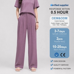 Dusty Purple Wide Leg <strong>Suit</strong> Pants Women High Waisted Belt Loop Drape Office <strong>Trouser</strong> Pantalon Tailleur Femme - Product Image 4