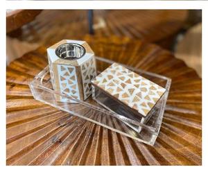 2026 meilleure vente luxe arabe Bakhoor brûleur ensemble qualité artisanat plateau acrylique avec nacre Mubkhar boîte d'encens - Product Image 6