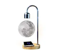 Wooden Base Levitating Moon Shape Magnetic Lamp, New Design