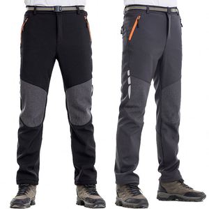 Pantaloni pantaloni lunghi da uomo colorati in tinta con alpinismo da sci in morbido guscio in pile caldo invernale Casual - Product Image 1