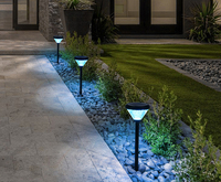 Borne de pelouse LED en Aluminium étanche Ip65 8w RGB, éclairage de jardin solaire d'extérieur