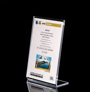 stehen flyers Suppliers-Klare L-förmige AD-Rahmen Flyer/Menü/Preis/Foto Display Tischplatte Acryl Zeichen halter