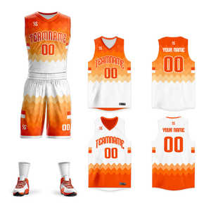 Maillot de basket-ball personnalisé orange et blanc double face pour le sport - Product Image 1