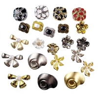 Boutons Métalliques Haut de Gamme Irréguliers, Attaches Métalliques Formes Fleur/Ronde/Ovale pour Manteaux, Manteaux en Laine, Cardigans, Pulls, Costumes