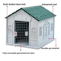 Niches pour chiens en plastique PP en gros, forme de trous d'arbre, étanches avec fond verrouillable et aérations pour usage intérieur et extérieur