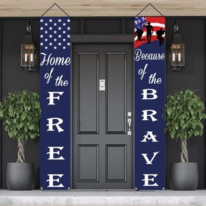 Striscioni Patriottici per Portico: CASA DI GIOVANI PATRUILOVI E LIBERI, Grazie ai CORAGGIOSI - Striscioni da Appendere per Portico, Coppie di Insegne per il Giorno dell'Indipendenza - Product Image 2