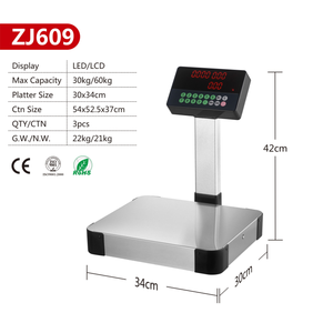 Veidt Weiging 60kg Stainless Steel Kitchen Scale Price Calculation Computer Weight Platform ZJ609 Dual Screen Display Read - Product Image 6