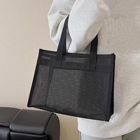 Bolsa de compras de malla de diseño personalizado con logotipo de fábrica, nueva moda, informal, para mujer