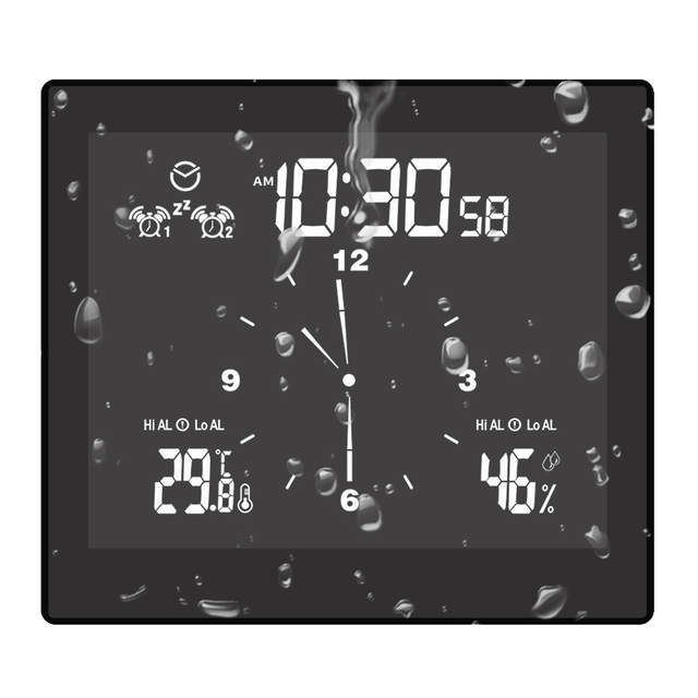 Bathroom Clock Waterproof Timer Switch Countdown Waterproof Shower Clock With Timer