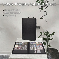 JR Classeur de cartes à collectionner personnalisable en cuir PU de qualité supérieure, album à chargement latéral sans anneaux à 9 pochettes, 900+ pochettes pour jeux TCG