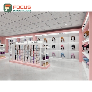 Luxury Hair Extension Display Cabinet Glass Door Lockable Drawer Multi Tier Shelf Display Cabinet Unit - Product Image 3