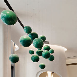 Роскошный зеленый декоративный шар из нержавеющей стали полая Сфера с отверстием для подвешенного искусства или внутренней отделки - Product Image 1