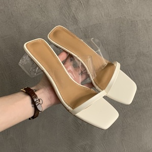 Mules à talons hauts pour femmes, nouvelle collection été 2025, superbes et confortables, dessus en PU, semelle extérieure en cristal - Product Image 5