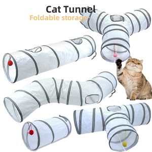 Hete Verkoop Milieuvriendelijk Indoor Speeltunnel Opvouwbaar Rond Schattig Kattenbed Opvouwbaar Speelgoed Kleurrijk Peek Gat Gemaakt Tunnel - Product Image 2