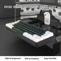 Keyboard Gaming Membran RGB Backlit Berkabel 60 Persen, USB Mini Ergonomis Portabel Ringkas, Laris Terjual