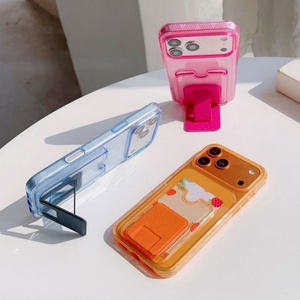 เคสโทรศัพท์แบบใสพร้อมช่องใส่บัตรและกระเป๋าใส่การ์ดแบบพับได้ ประดับกลิตเตอร์แฟชั่น สำหรับ iPhone 17 Air 13 Pro Max จากโรงงาน - Product Image 3