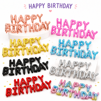 Ensemble populaire de ballons à l'hélium, ballons en feuille de Mylar avec inscription Joyeux Anniversaire pour la décoration de fêtes d'anniversaire, de mariages et autres célébrations