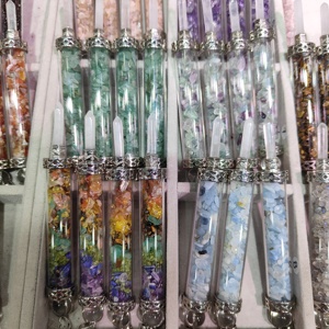 Pendolo Reiki in pietra mista artigianale con pendolo in cristallo naturale fatto a <span class=keywords><strong>mano</strong></span> all'ingrosso per la decorazione - Product Image 4