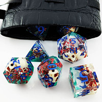 Dés en résine flottants extra larges à 20 faces sculptés à la main en œil de dragon D20 Logo personnalisé pour donjons et dragons