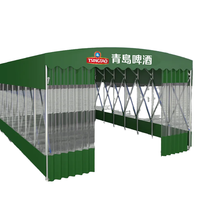 Structure en tuyaux d'acier galvanisé, tente en tissu avec revêtement PVC, coulissante, pliable, mobile, à pousser et à tirer