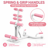 FLOWA Home Gym Multifonction Trainer Blanc Rose Machine à Squat Profond avec Ressorts